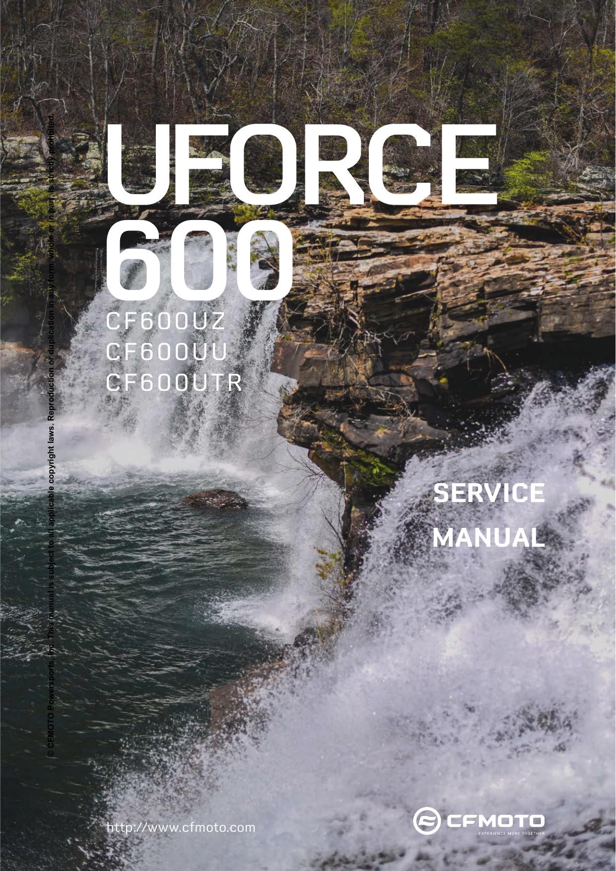 CFMOTO UFORCE 600 UTV Service Manual factory service manual title page