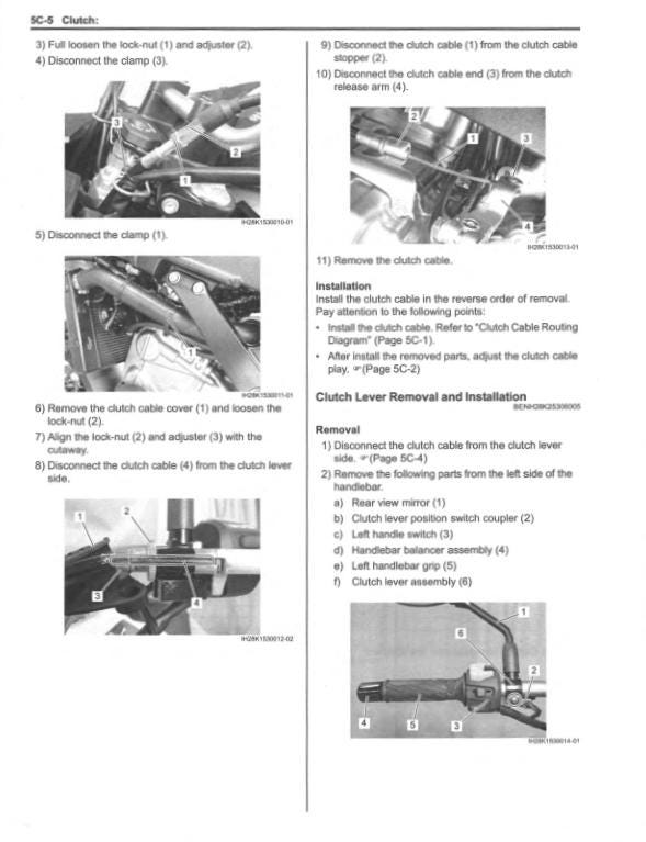 Suzuki V-Strom DL650 Motorcycle Service Manual sample page with service data and tables