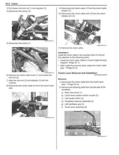 Suzuki V-Strom DL650 Motorcycle Service Manual sample page with service data and tables