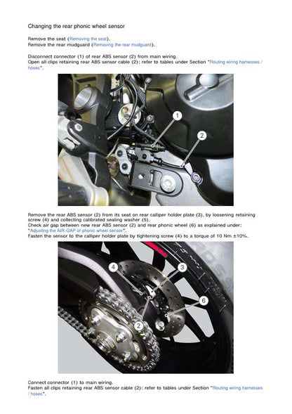 Ducati Hyperstrada Motorcycle Service Manual sample page showing repair procedures