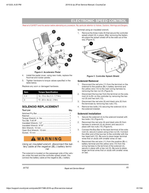 EZGO 2Five Golf Cart Service Manual sample page from the repair manual