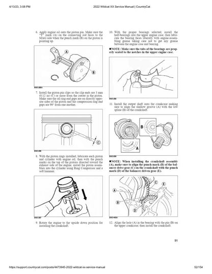 Arctic Cat Wildcat XX UTV Service Manual sample page showing repair procedures