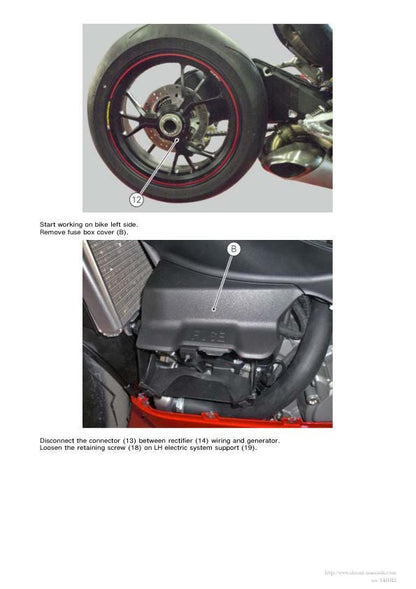 Ducati Panigale S Tricolore 1199 Motorcycle Service Manual sample page from the repair manual