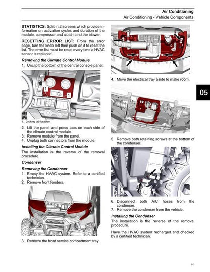 Can-Am Defender Traxter HD10 Max 1000 Service Manual sample page with diagrams and specifications