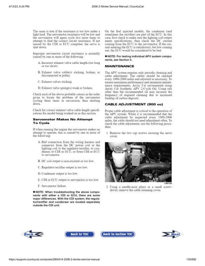 Arctic Cat  Panther Firecat Bearcat Z M Snowmobile Service Manual sample page with diagrams and specifications