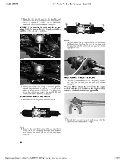 Arctic Cat Prowler Pro CREW UTV Service Manual sample page with diagrams and specifications