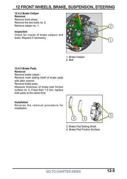 CFMOTO XFORCE 800 UTV Service Manual sample page with technical illustrations