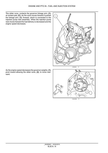 New Holland Workmaster 45 55 Tractor Service Manual sample page showing repair procedures