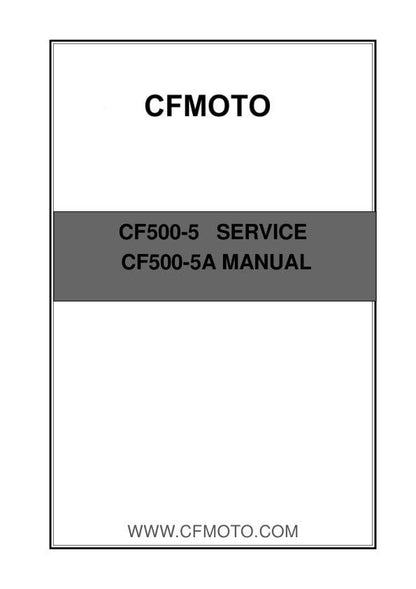 CFMOTO CF500-5 CF500-5A Service Manual factory service manual title page