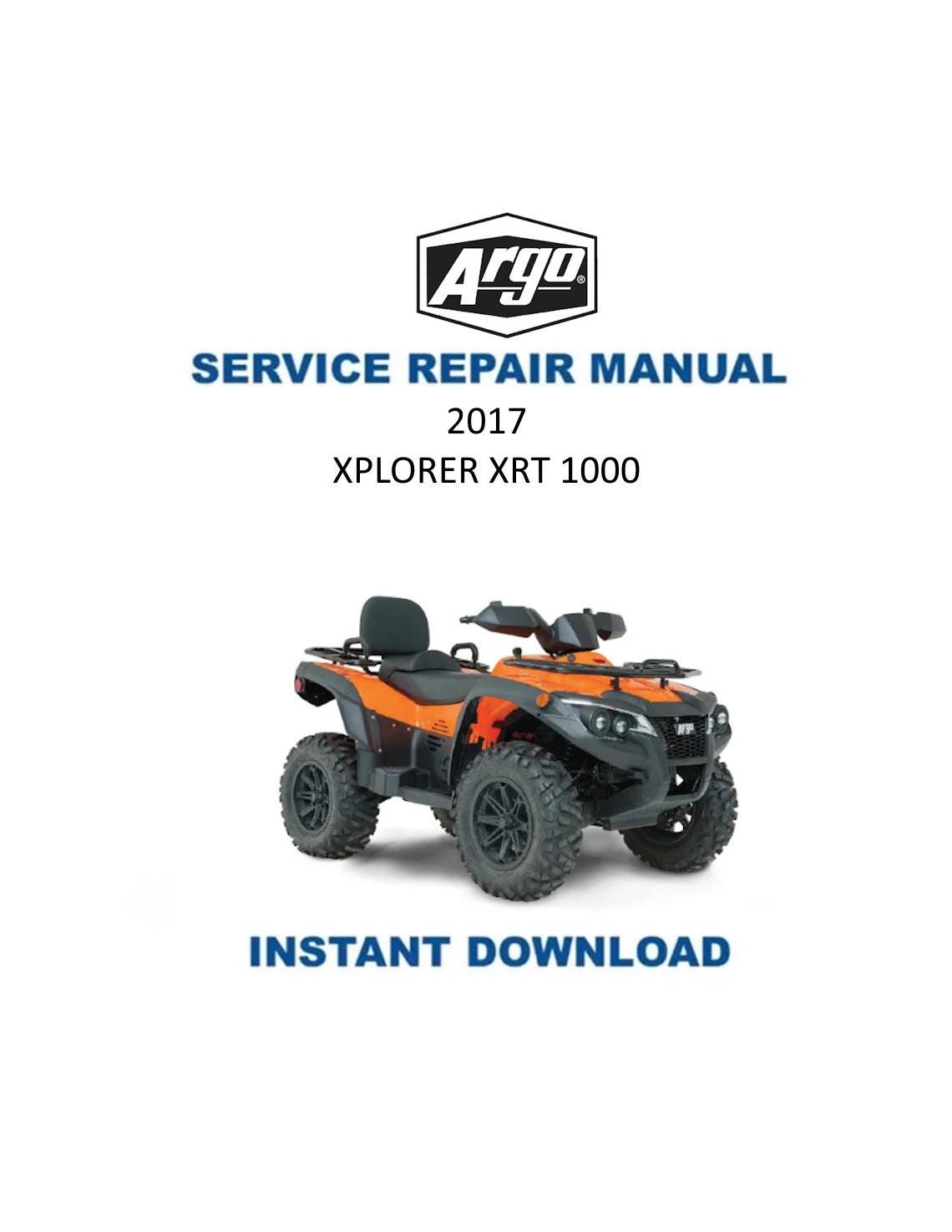 Argo XPLORER XRT 1000 UTV Service Manual 2017-2022 - Service Manual PDF Instant Download