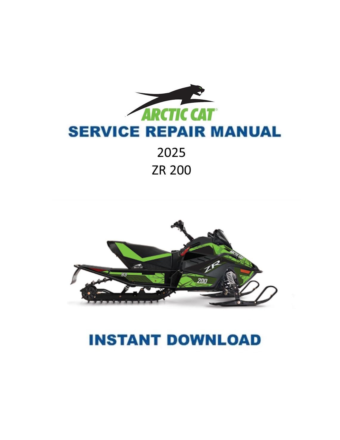 Arctic Cat ZR 200 Snowmobile Service Manual 2025 - Service Manual PDF Instant Download