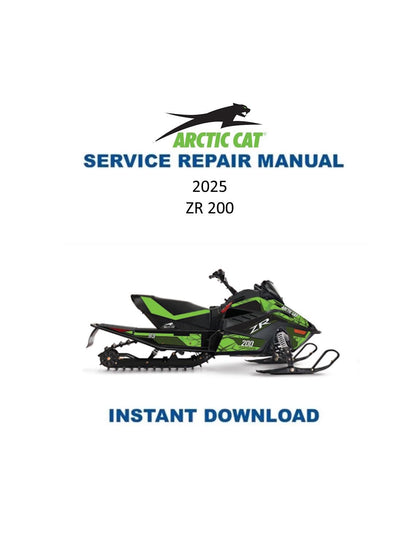 Arctic Cat ZR 200 Snowmobile Service Manual 2025 - Service Manual PDF Instant Download