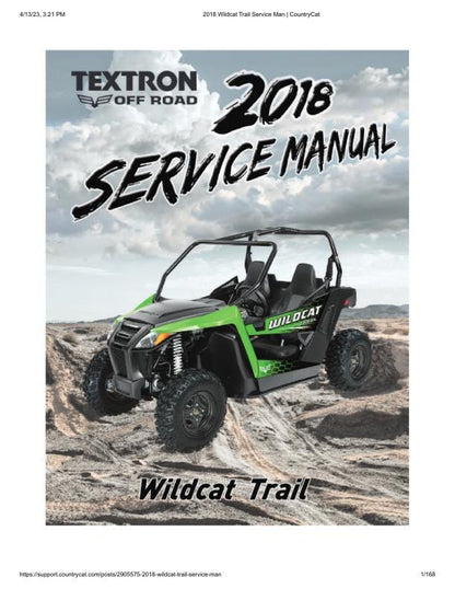 Arctic Cat Wildcat Trail UTV Service Manual factory service manual title page