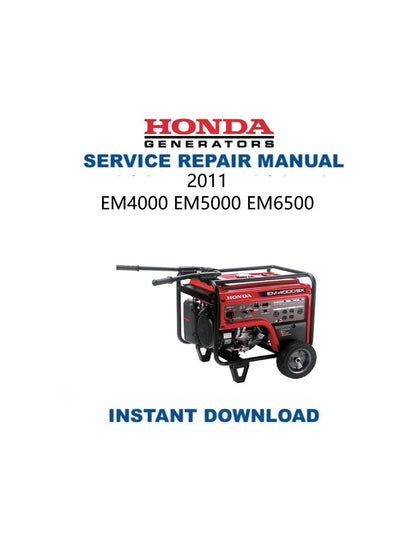 Honda EM4000 EM5000 EM6500 Generator Service Manual 2011-2019 - Service Manual PDF Instant Download
