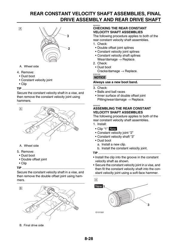 Yamaha Wolverine RMAX2 UTV Service Manual sample page from the repair manual