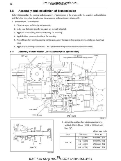 Cub Cadet 7530 7532 Tractor Service Manual sample page from service manual