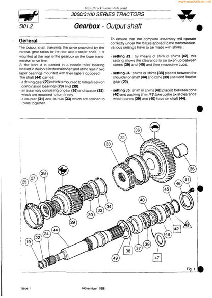 Massey Ferguson MF 3050 3060 3065 Tractor Service Manual sample page showing repair procedures