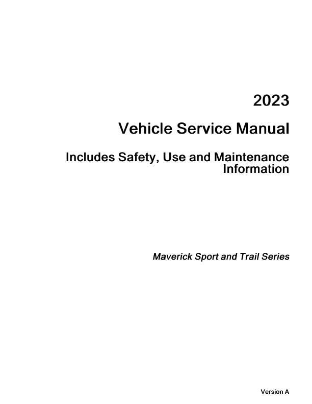 Can-Am Maverick HD7 700 UTV Service Manual factory service manual title page