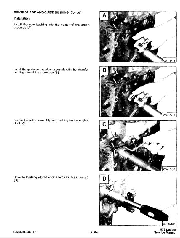Bobcat 873G Skid Steer Loader Service Manual sample page from service manual