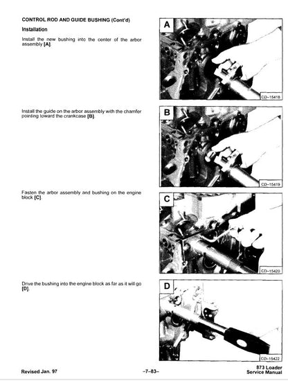 Bobcat 873G Skid Steer Loader Service Manual sample page from service manual