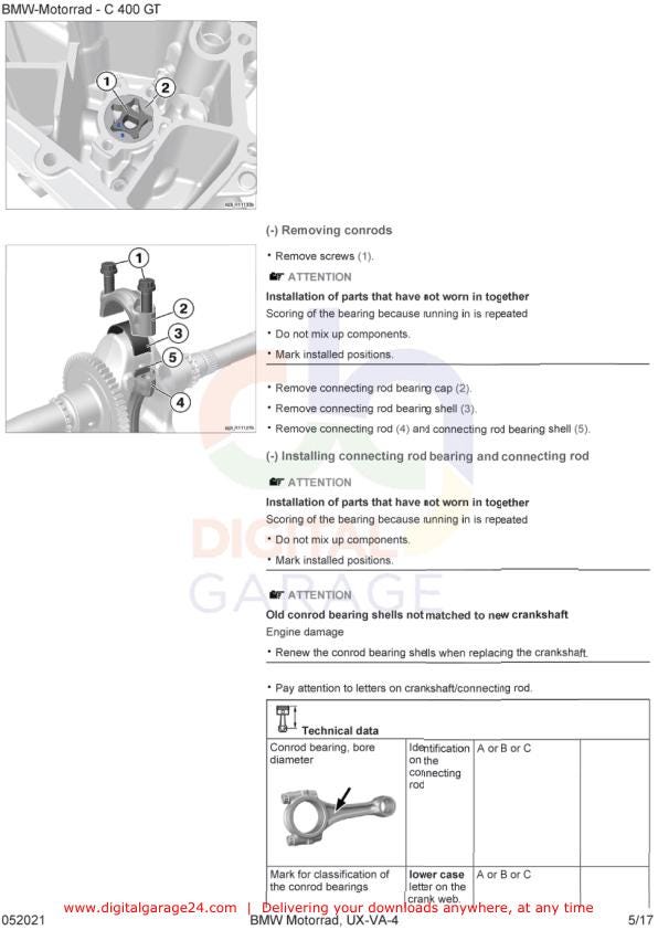 BMW C400 GT K08 Motorcycle Service Manual sample page from service manual