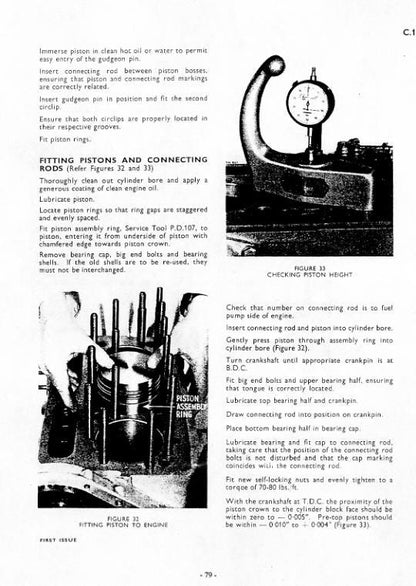 Massey Ferguson MF35 MF122 MF130 MF135 MF148 Tractor Service Manual table of contents