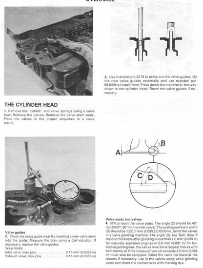 Volvo Penta 2001 2002 2003 2003T Marine Engine Service Manual sample page showing repair procedures