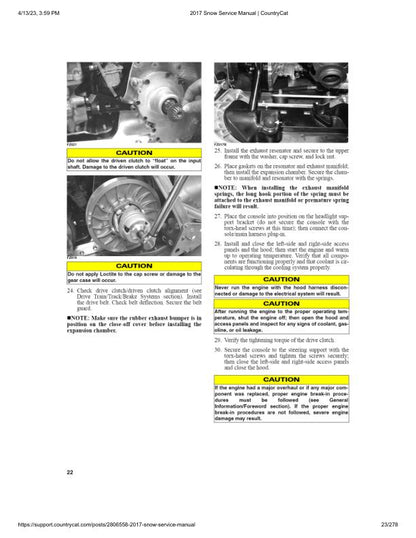 Arctic Cat Bearcat Lynx Pantera Snowmobile Service Manual sample page from service manual