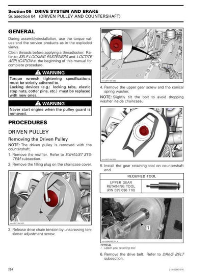Skidoo Backcountry 600 850 Snowmobile Service Manual sample page showing repair procedures