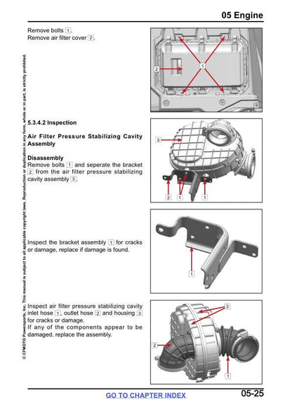 CFMOTO ZFORCE 800 950 Touring Trail Sport-4 UTV Service Manual sample page with diagrams and specifications