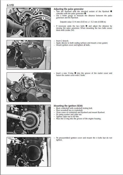 KTM 400 520 620 640 660 LC4 Engine Service Manual sample page from service manual