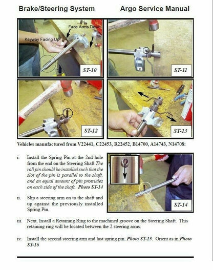 Argo S SN BF RB C CB V A B N R Service Manual sample page with technical illustrations