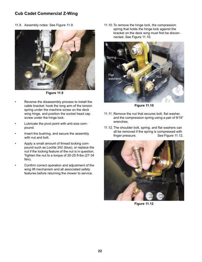 Cub Cadet Z Wing Mower Service Manual sample page from the repair manual