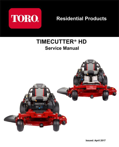 Toro Timecutter HD 75201 75202 75203 75210 75211 75212 74864 Service factory service manual title page