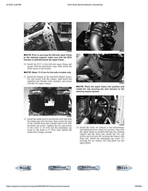 Arctic Cat Crossfire Bearcat M6 M8 F6 F8 Snowmobile Service Manual sample page showing repair procedures