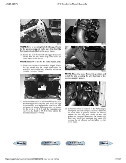 Arctic Cat Crossfire Bearcat M6 M8 F6 F8 Snowmobile Service Manual sample page showing repair procedures