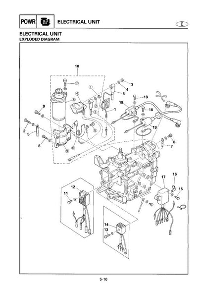 Yamaha 9.9F 15F 9.9T 15T Outboard Service Manual sample page showing repair procedures