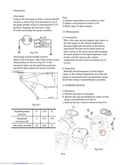 TYM T 233 273 Tractor Service Manual sample page with service data and tables