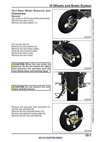 CFMOTO PAPIO 125 Service Manual sample page showing repair procedures