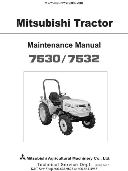 Cub Cadet 7530 7532 Tractor Service Manual factory service manual title page