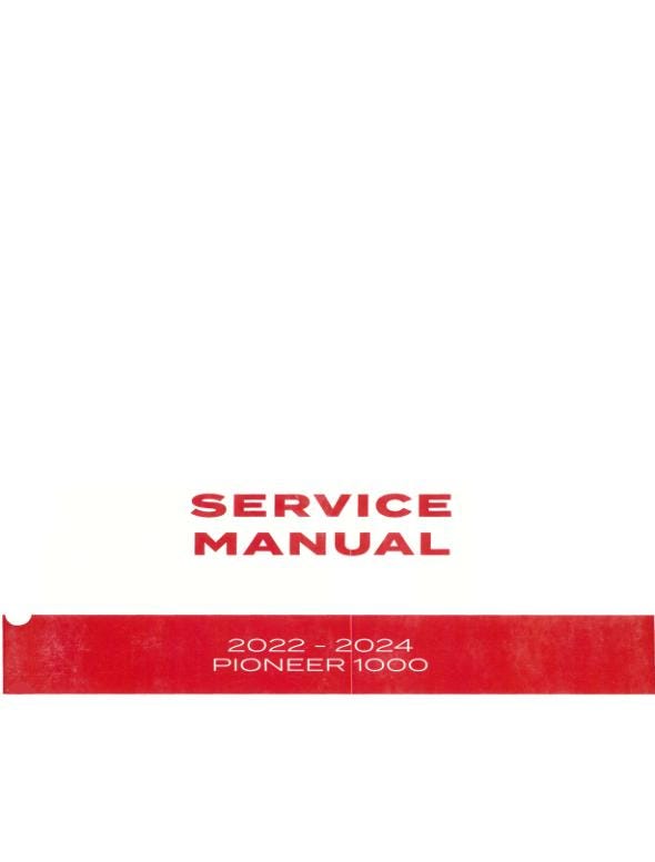Honda Pioneer SXS 1000 UTV Service Manual factory service manual title page