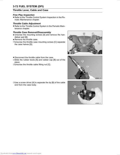 Kawasaki JetSki STX-15F Service Manual sample page showing repair procedures