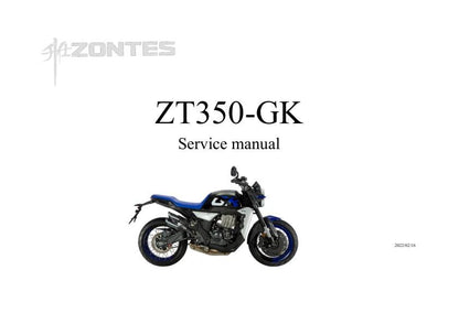 Zontes ZT350 GK R S T Euro XV X Motorcycle Service Manual factory service manual title page