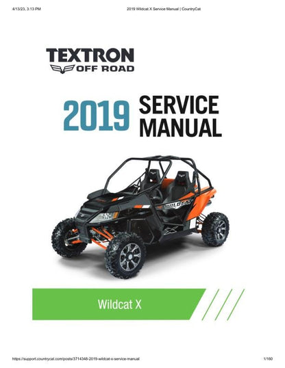 Arctic Cat Wildcat X 1000 UTV Service Manual factory service manual title page