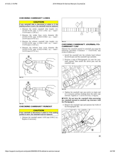 Arctic Cat Wildcat XX UTV Service Manual sample page showing repair procedures