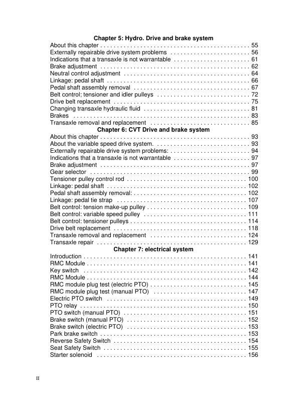 Cub Cadet LTX 1000 Tractor Service Manual sample page from service manual