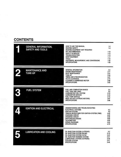Yamaha 2-250 HP Outboard Service Manual factory service manual title page