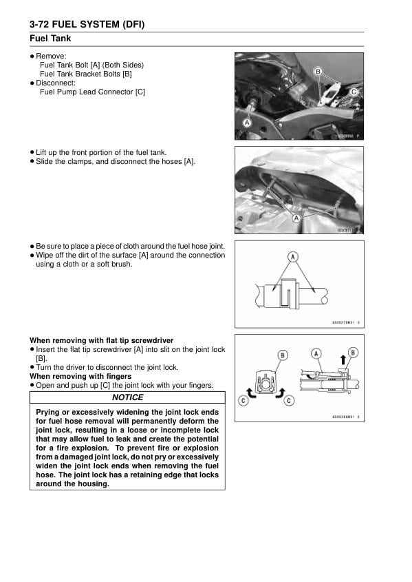 Kawasaki Ninja ZX-10R Motorcycle Service Manual sample page from service manual