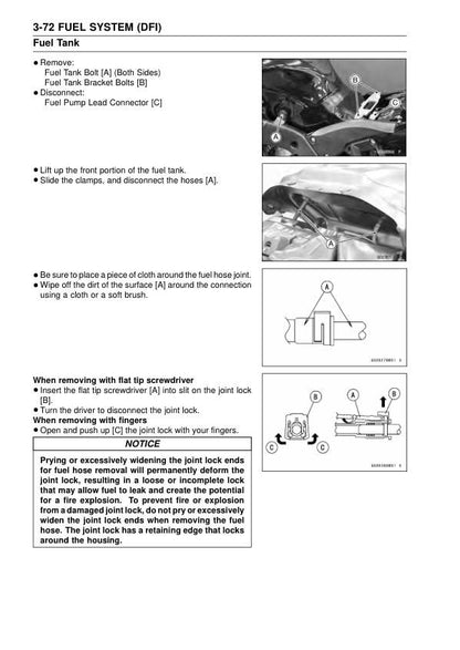 Kawasaki Ninja ZX-10R Motorcycle Service Manual sample page from service manual