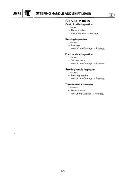 Yamaha 9.9F 15F 9.9T 15T Outboard Service Manual sample page with service data and tables